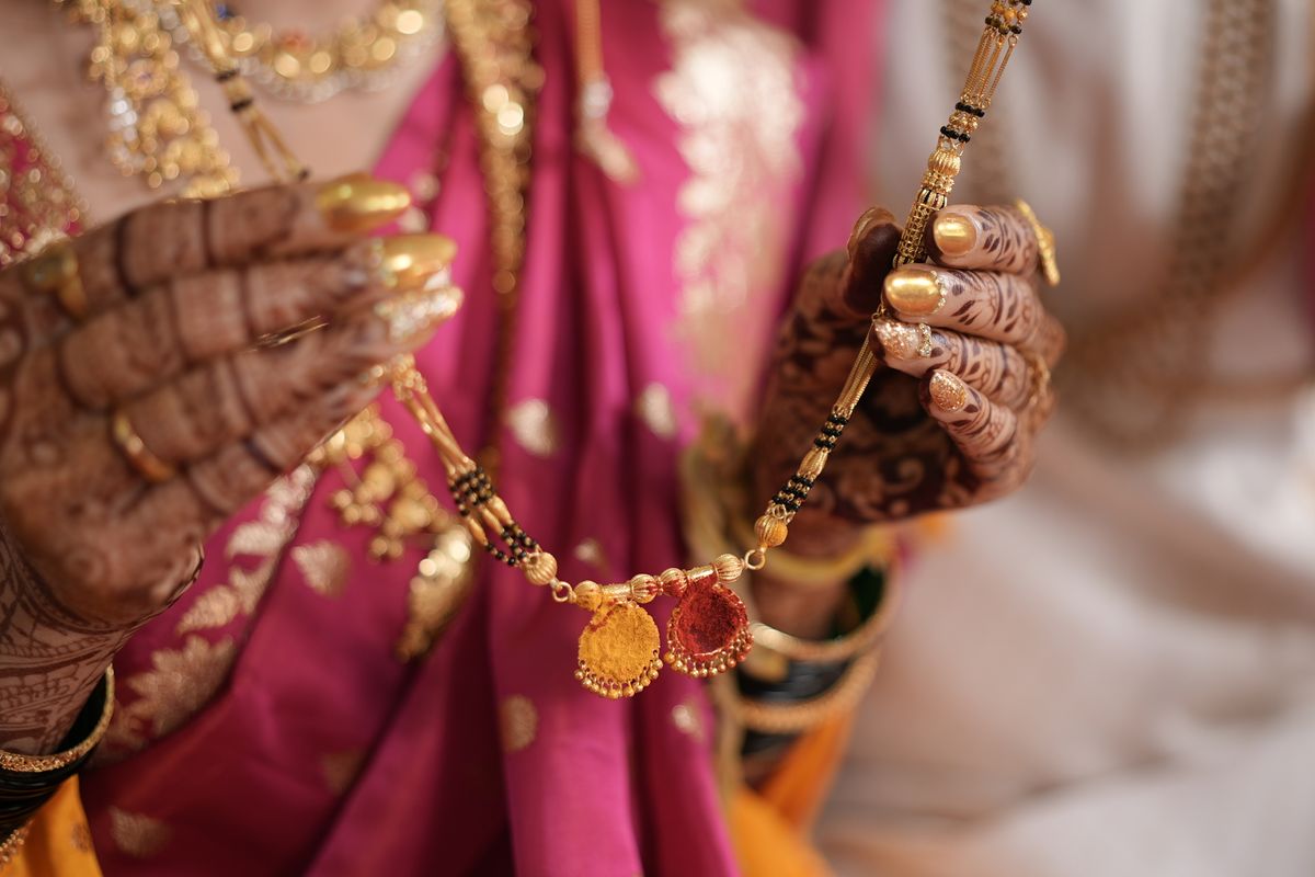 Bridal jewellery showcase at an Indian salon